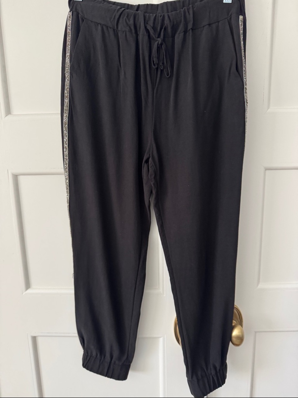 Zara Black Sequin Detail Jogger Style Pants